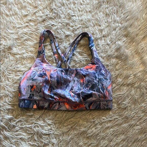 Lululemon Athletica Energy Purple and Orange Racerback Bra - Picture 1 of 3